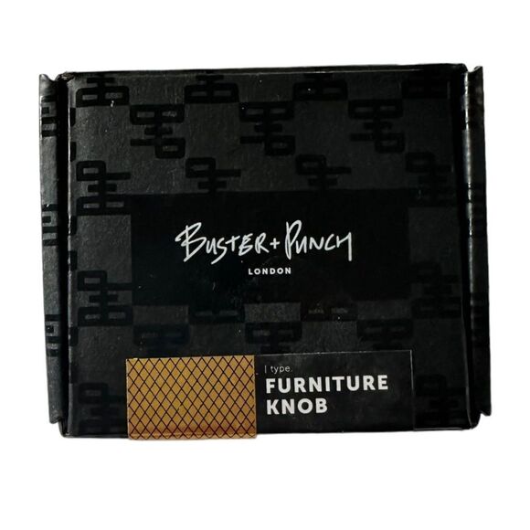 BUSTER & PUNCH Furniture Knob in Brass, Cross Knurl Pattern - #1 knob - Picture 7 of 7